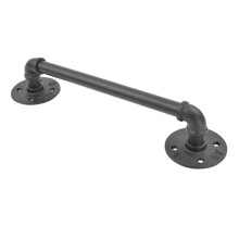 Black Iron Barn Door Handle Vintage Industrial Design Matte Black Finish Durable Iron Pull