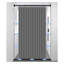 Magnetic Folding Shower Screen with Water Retaining Strip, Adjustable Accordion Shower Partition for Small Bathroom 1.8x1.8m Gray