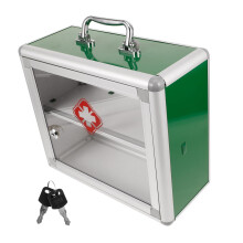 Metal Wall Mounted First Aid Cabinet with Clear Door, Multi Layer Emergency Medicine Storage Box for Home and Office