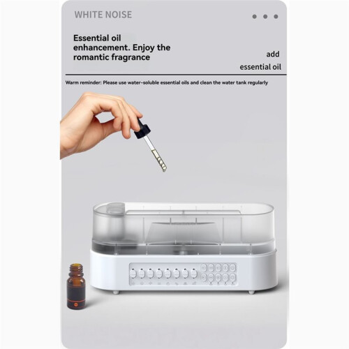 Aromadiffuser met -Luidspreker, Etherische Oliediffuser, Flikkerende Vlam, 260 Ml, Witte Ruisluidspreker en Luchtbevochtiger A 2