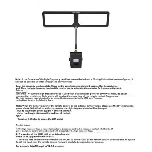 TX400 500MHz Micro Radio Transmitter 500-560MHz ELRS Module for Remote Control Systems 1