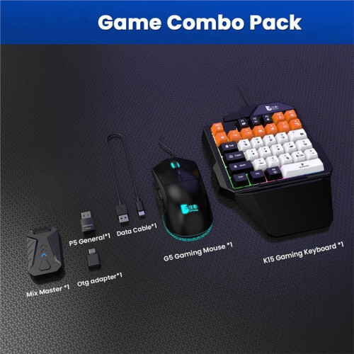 GAMWING Adattatore Convertitore per  5 P5 con Tastiera e Mouse, Display A LED e Mouse Integrati. 1
