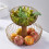 2-Tier Large Capacity Fruit Basket, Kitchen Countertop Storage for Vegetables, Snacks, and Bread 2