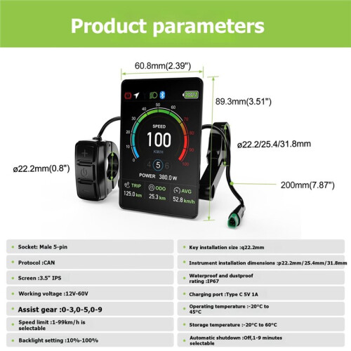 Ebike Display VD04  Display for Tongsheng 5Pin Waterproof E-Bike Control Panel Ebike Parts UART Protocol 2