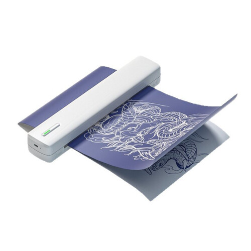 Portable Thermal Printer Wireless Tattoo Stencil Printer Inkless  Photo PDF Document Paper Roll Printer White 1