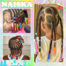 80PCS Colorful Braid Bead Cute Heart Flower Beads for Hair Braid Kids Bead Set Loc Dreadlock Accessories for Girls