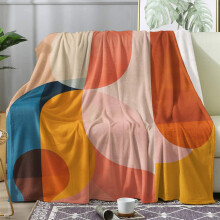 Dark Orange Flannel Throw Blanket 50x70 Soft Plush Warm Lightweight Mid Century Modern Sofa Decor