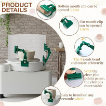 Clay Screen for Pottery Tool 34x9 Inch Protection Shield with Mechanical Clamp for Wheel
