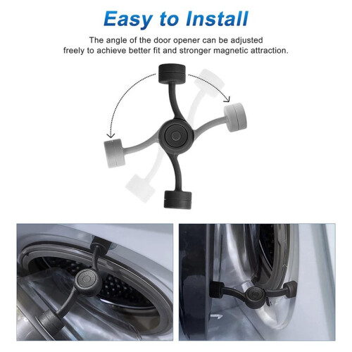 Front Load Washer Door Prop to Prevent Odors, Mold with Magnetic Stability & Adjustable Angle 1