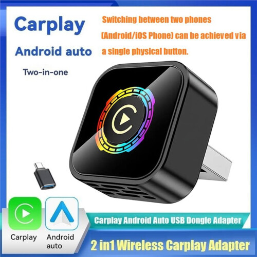 2in1 Wireless Carplay Android AUTO Switchable  AI Box  5.0 USB Adapter Wired CarPlay to Wireless Carplay 1