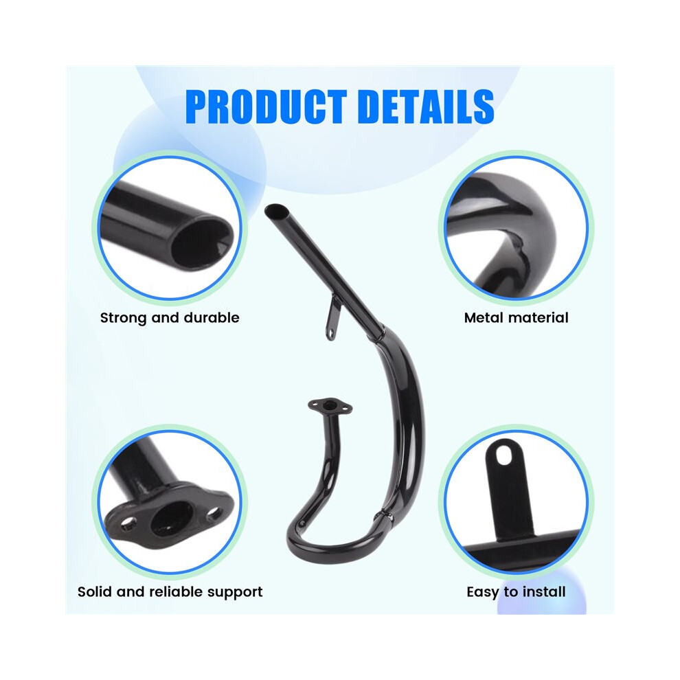 Pipe Exhaust Muffler Fit For 2 Stroke 50 80Cc Bike Gas Engine Curved Exhaust Pipe Motor Bicycle Parts Black 6033809853007