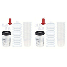 2X 600ml Disposable Paint Cup with Connector Sprayer Cup Paint Mixing Cup Type H/O Quick Cup Spraying 16X1.5MM Internal