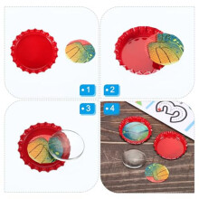 160 PCS Bottle Caps for Crafts, 1 Inch Decorative Metal Beer Bottle Caps Bulk Flattened Charm for DIY Sky-