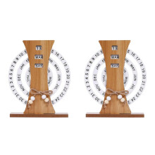 2X Calendrier en Bois Décoration de Porche de Maison Décoration de Bureau de Bureau Calendrier de Bureau Rotatif Manuel Sweet House C