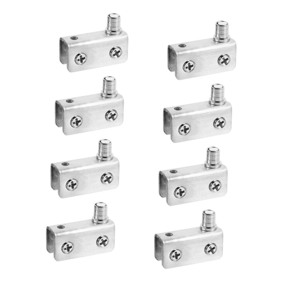 8Pcs Stainless Steel Pivot Glass Door Hinges Set With Magnetic Lock Closure, Corrosion Resistant Frameless Shower Door Hardware 9073542957546