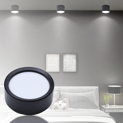 4X Round Surface Mounted Downlight Ceiling Lamps Spot Light 220V Ceiling Lamps Ultra Thin Light 4000K 5W Black Shell 2