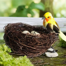 24 Ninhos de Pássaros Artificiais Pequenos com Ovos para Artesanato, Ninhos de Rattan para Decoração de Páscoa, Casamento, Casa e Festas