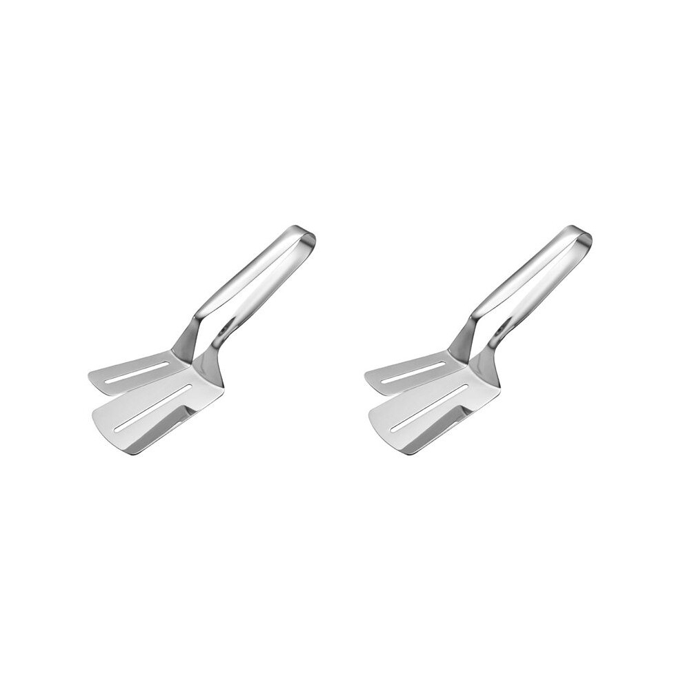 2X Stainless Steel Double-Sided Shovel Clip, Stainless Steel Spatula Kitchen Tongs,Grill Clamp Flipping Spatula Clip 4713943079519