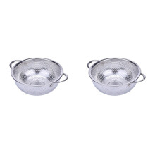 2X Stainless Steel Colanders with Handle,Colander Perforated Strainer for Kitchen Pasta/Vegetable/Rice/Fruit/Food-S