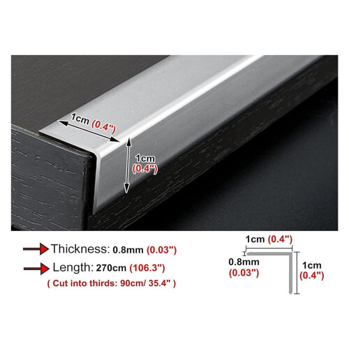 Aluminum Floor Transition Strip Silver Edge Protector Trim 270cm RustResistant Door Threshold 2