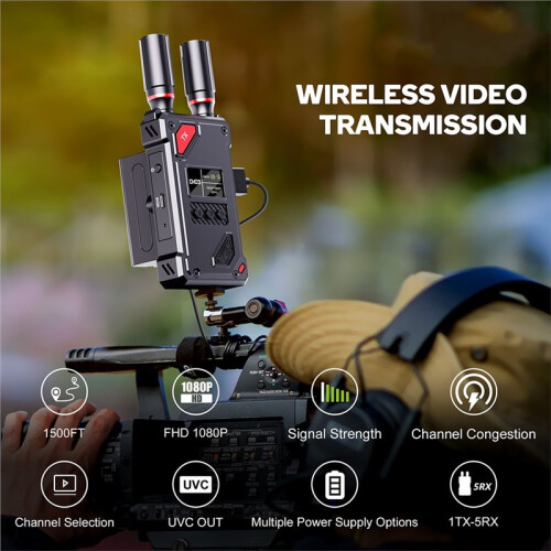 500m Wireless -Compatible Video Transmitter Receiver Extender Camera Live Streaming UVC Audio Video Record Capture 2