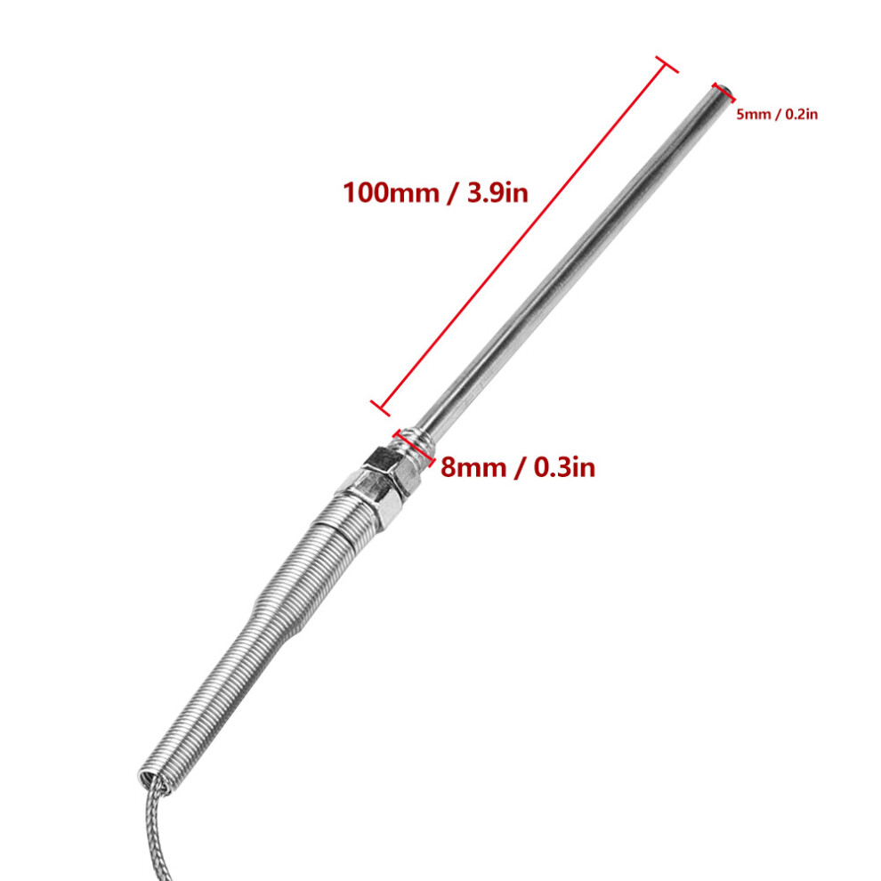 100mm Type K Thermocouple with M8 Thread