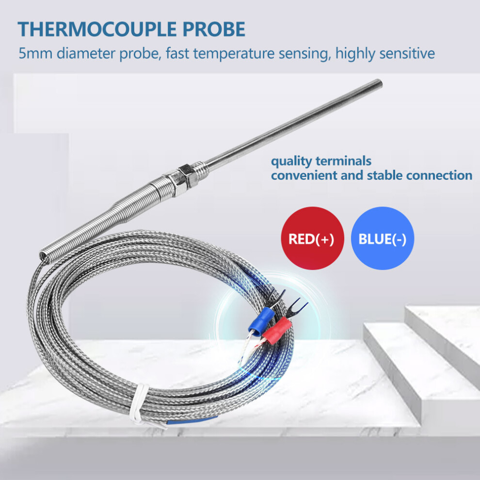M8 Thermocouple Probe Type K 100mm 4m Cable