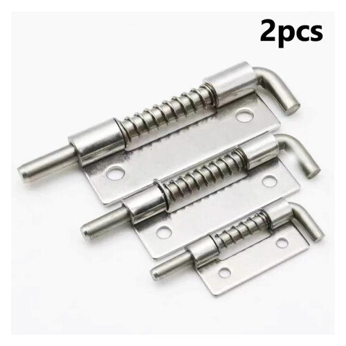 2pcs 304 Stainless Steel Spring Loaded Door Latch Bolt Silver AntiTheft Security Lock for Window and Door 2