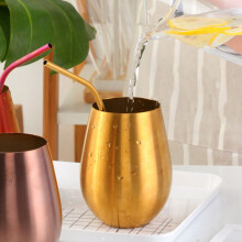 2X 500Ml Beer Wine Cup Beer Tumbler Cocktail Juice Milk Cup Metal Drinking Mug Gold