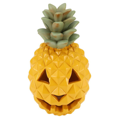 2X Pineapple Lantern - Yellow Light Halloween Pineapple Lantern Decoration Resin Pineapple Lantern with Inner Light 1