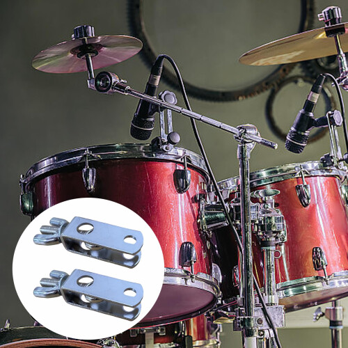 2 Pack Drum Clamps with Secure Mounting Grip, Adjustable Metal Snare Drum Attachment for Various Sizes 1
