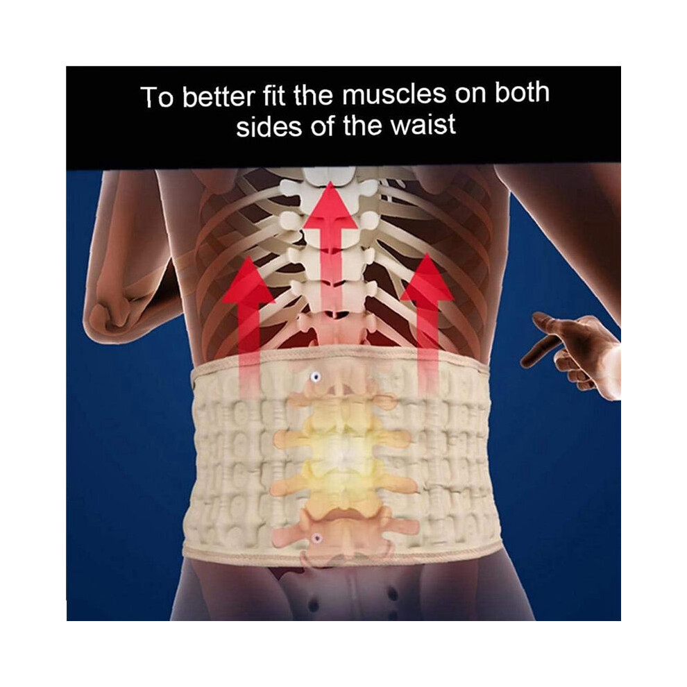 2X Back Decompression Belt Lumbar Support Back Waist Brace Spinal Traction Extender Size for 29-49 Inches Waist