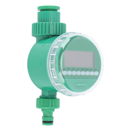 Automatic Watering Timer with LCD Display, Leakproof Garden Irrigation Timer with 5 Hose Connectors 2