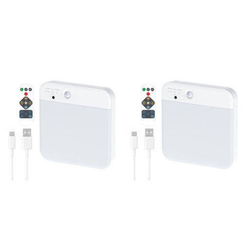 2X Rechargeable Motion Sensor Ceiling Light with Remote - Wireless Ceiling Lights Battery Operated Closet Light,3 Colors