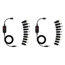 2X Cavo Adattatore da Tipo C A  Boost 5 V 9 V 12 V 15 V 20 V Tensione Regolabile PD Cavo di Ricarica Rapida per Laptop Universale