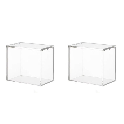 2X Clear Acrylic Display Case Collectibles Display Stands Clear Storage Container with Lid