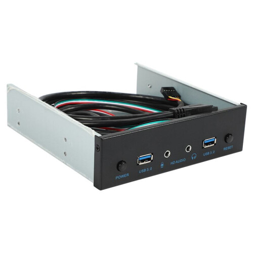 2X USB 3.0 2 Port Optical Drive Front Panel Expansion Adapter USB 3.0 Hub +HD Audio+Power  Button 1