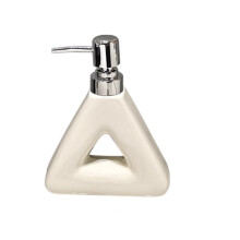 White Ceramic Soap Dispenser Refillable Shampoo Bottle with Neutral Finish for Modern Bathroom