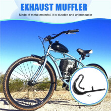 Black Pipe Exhaust Muffler Fit for 2 Stroke 50 80cc Bike Gas Engine Curved Exhaust Pipe Motor Bicycle Parts