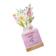 2026 Desktop Calendar Natural Fashion Theme With Sturdy Wood-1