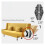 1 Pair Gold Steel Sofa Bed Hinge Set, Adjustable 3Position Folding Mechanism Hardware 4