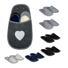 Felt House Slippers, Non-Slip, 6 Pairs with Storage Bag