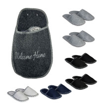 Pantufas de feltro antiderrapantes, 6 pares com bolsa para guardar.