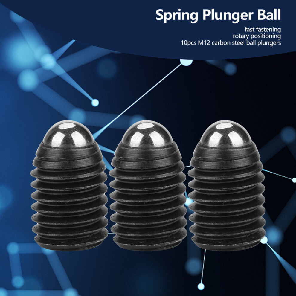 10Pcs M12 Carbon Steel Ball Spring Plungers Set M12x16 Durable Hex Socket Uk/Us 5061393598258