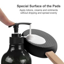 2X Back Lotion Applicator with Long Handle and 2 Replaceable Pads, Ideal for Young People and the Elderly-Black.