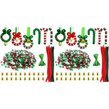 3140 PCS Christmas Beaded Ornament Kit Party Wreath Candy Cane for Christmas Hanging