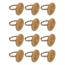 Fall Napkin Rings Set of 12, Vintage Napkin Ring for Table Setting, Handmade Rattan Serviette Rings Holder for Wedding