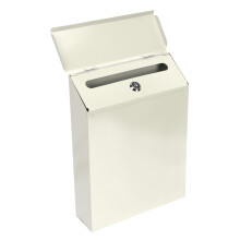 Rustic Wall Mounted Mailbox with Secure Locking System Weatherproof Beige Metal Mail Box for Home