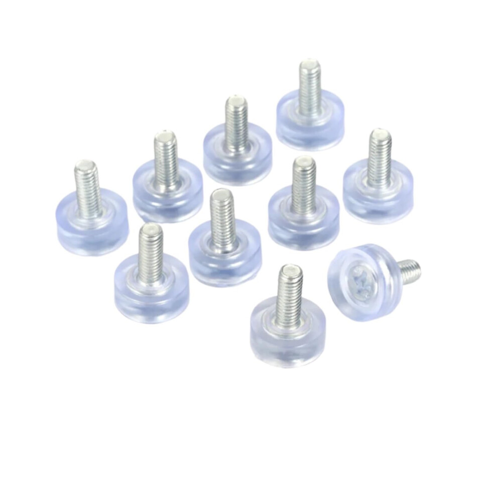 20Pcs Furniture Leveling Feet M8 Screw In Adjustable Glides Transparent Antislip Pads For Cabinets And Tables 9351714439411