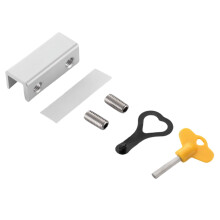 Sliding Window Locks with Key, Adjustable Aluminum Child Safety Window Stops, No‑Drill Installation, 10 Sets Silver